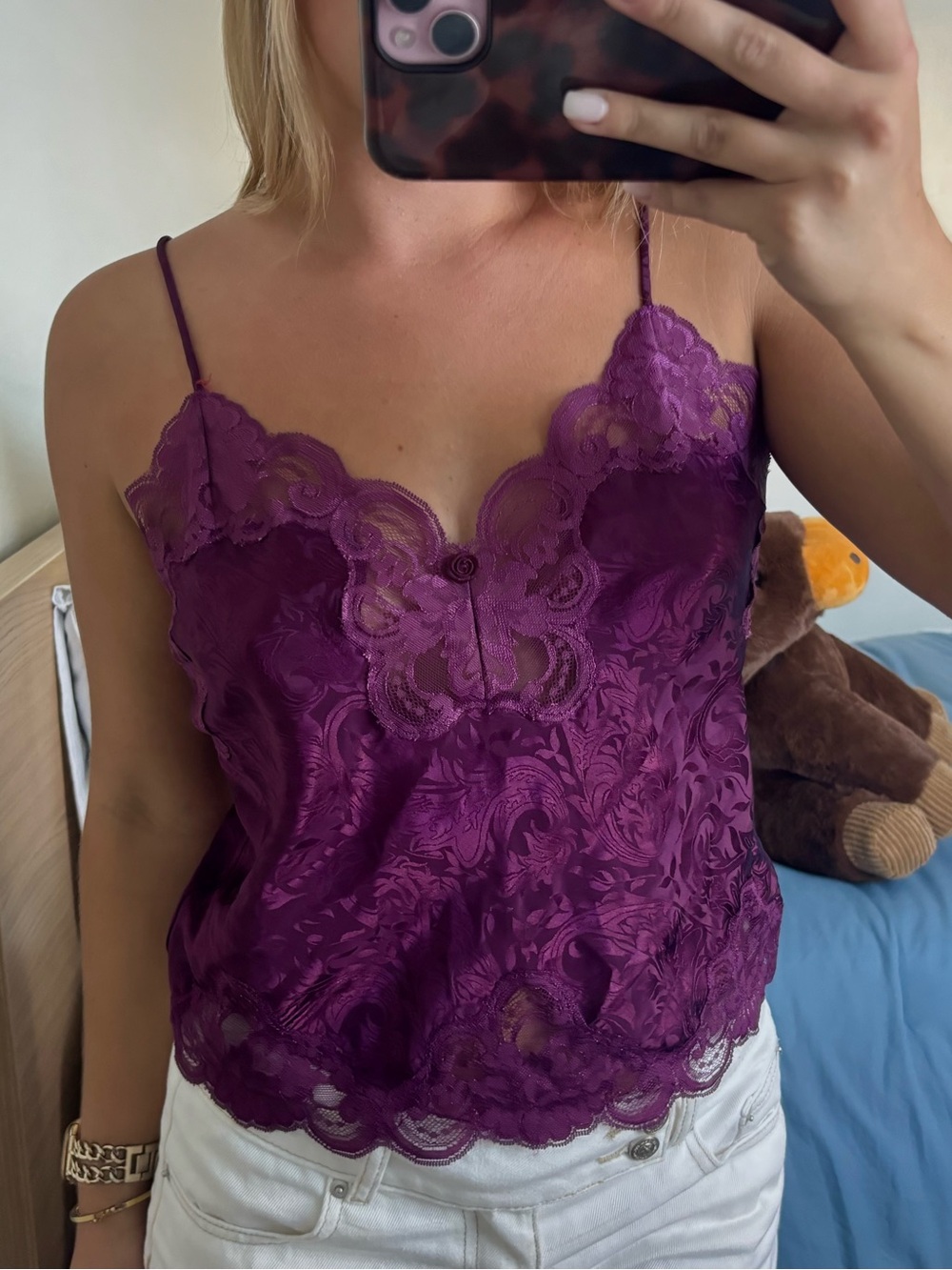 Purple Lace Slip Tank